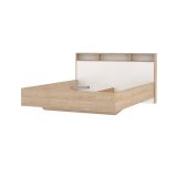Letto matrimoniale Charlene, Sommier per camera da letto, Giroletto per stanza, Struttura porta materasso, 216x170 h1 cm, Rovere e Bianco
