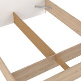 Letto matrimoniale Charlene, Sommier per camera da letto, Giroletto per stanza, Struttura porta materasso, 216x170 h1 cm, Rovere e Bianco
