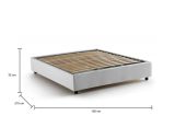 Letto matrimoniale Chloe, Letto contenitore con rivestimento in tessuto, 100% Made in Italy, Apertura frontale, adatto per materasso Cm 140x200, Bianco