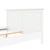 Letto matrimoniale Clairette, Sommier per camera da letto, Giroletto per stanza, Struttura porta materasso, 179x211 h110 cm, Bianco