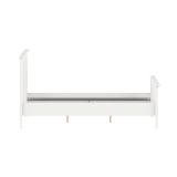 Letto matrimoniale Clairette, Sommier per camera da letto, Giroletto per stanza, Struttura porta materasso, 179x211 h110 cm, Bianco