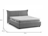 Letto matrimoniale Clelia, 100% Made in Italy, Apertura frontale, con materasso 160x190 Cm incluso, Grigio