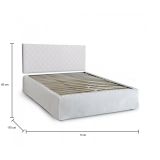 Letto matrimoniale Clementina, Set testata in ecopelle con rete ortopedica e mantovana, 100% Made in Italy, adatta a materasso da Cm 160x190, Bianco