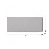 Letto matrimoniale Cleopatra, Testata in ecopelle a muro, 100% Made in Italy, adatta a letto Matrimoniale, Cm 170x60, Bianco