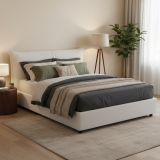 Letto matrimoniale con contenitore bianco 175x205cm - Akio