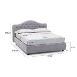 Letto matrimoniale con contenitore grigio 190x210cm - Allik