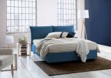 Letto Matrimoniale Contenitore 160x190 cm Blu Made in Italy Sfoderabile con Rete a Doghe e Apertura Frontale 175x205x95h – Deborah