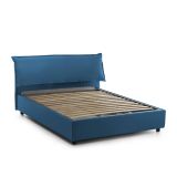 Letto Matrimoniale Contenitore 160x200 cm Blu Imbottito Sfoderabile Made in Italy con Rete a Doghe e Testiera 175x215x95h – Cloe