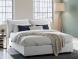 Letto Matrimoniale Contenitore 175x205x95h Imbottito in Tessuto Bianco Sfoderabile Made in Italy con Rete a Doghe – Anjin
