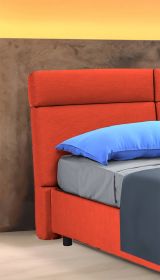 Letto matrimoniale contenitore arancione 177x226cm struttura in metallo - Ator