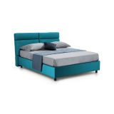 Letto matrimoniale contenitore azzurro 177x216cm struttura in metallo - Alcatron