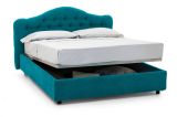Letto matrimoniale contenitore azzurro 190x220cm struttura in metallo - Aly