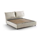 Letto matrimoniale contenitore beige 175x205cm sfoderabile - Anjin