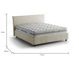 Letto matrimoniale contenitore beige 175x205cm testiera imbottita - Anassimene