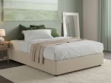 Letto matrimoniale contenitore beige 175x215cm moderno - Alaska