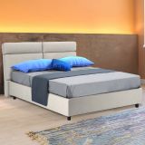 Letto matrimoniale contenitore beige 177x216cm struttura in metallo - Alcatron