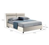 Letto matrimoniale contenitore beige 177x216cm struttura in metallo - Alcatron