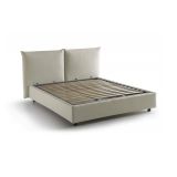 Letto matrimoniale contenitore beige 190x215cm con testiera imbottita - Alizarin