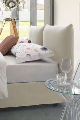 Letto matrimoniale contenitore beige 190x215cm imbottito - Arpino