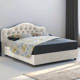 Letto matrimoniale contenitore beige 190x220cm struttura in metallo - Aly
