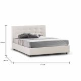 Letto matrimoniale contenitore bianco 171x204cm imbottito - Albanio