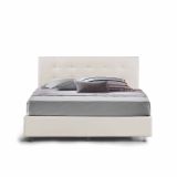 Letto matrimoniale contenitore bianco 171x204cm imbottito - Albanio