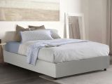 Letto matrimoniale contenitore bianco 175x205cm rivestito in ecopelle - Abul