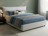 Letto matrimoniale contenitore bianco 175x205cm salvaspazio - Alabaster