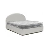Letto matrimoniale contenitore bianco 175x215cm con testiera arrotondata - Ayur