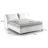 Letto matrimoniale contenitore bianco 175x215cm elegante - Amy