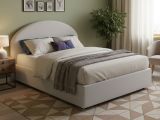 Letto matrimoniale contenitore bianco 175x215cm imbottito - Augite