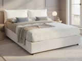 Letto matrimoniale contenitore bianco 175x215cm moderno - Acrab