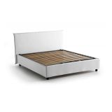 Letto matrimoniale contenitore bianco 175x215cm rivestito in tessuto - Arcan