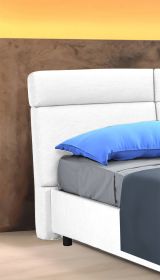 Letto matrimoniale contenitore bianco 177x226cm struttura in metallo - Ator