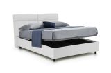 Letto matrimoniale contenitore bianco 177x226cm struttura in metallo - Ator