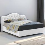 Letto matrimoniale contenitore bianco 190x210cm struttura in metallo - Arex