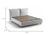 Letto matrimoniale contenitore bianco 190x215cm rivestito in tessuto - Alizarin