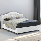 Letto matrimoniale contenitore bianco 190x220cm struttura in metallo - Aly