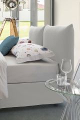 Letto matrimoniale contenitore bianco 190x225cm imbottito - Arcole