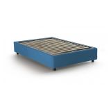 Letto matrimoniale contenitore blu 175x205cm rivestimento in tessuto - Annibale