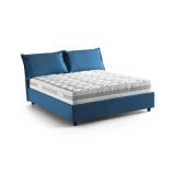 Letto matrimoniale contenitore blu 175x215cm materasso incluso - Amy