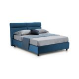 Letto matrimoniale contenitore blu 177x216cm struttura in metallo - Alcatron