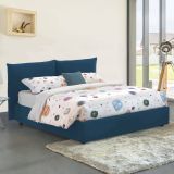 Letto matrimoniale contenitore blu 190x225cm imbottito - Arcole