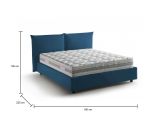 Letto matrimoniale contenitore blu 190x225cm imbottito - Arcole
