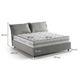 Letto matrimoniale contenitore grigio 175x205cm con materasso - Amelinda