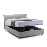 Letto matrimoniale contenitore grigio 175x205cm rivestito in tessuto - Andyymion