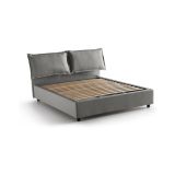 Letto matrimoniale contenitore grigio 175x205cm sfoderabile - Anjin