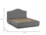 Letto matrimoniale contenitore grigio 175x215cm classico - Alborella