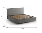 Letto matrimoniale contenitore grigio 175x215cm rivestimento in tessuto - Arcan