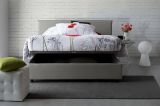 Letto matrimoniale contenitore grigio 175x215cm rivestimento in tessuto - Arcan